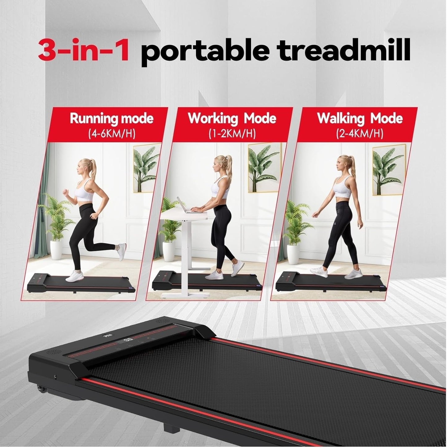 Sperax Compact Walking Pad Treadmill - Versatile Under Desk Design, 2.5HP Power, 320 lb Capacity, Convenient Remote Control & LED Display for Home Use!