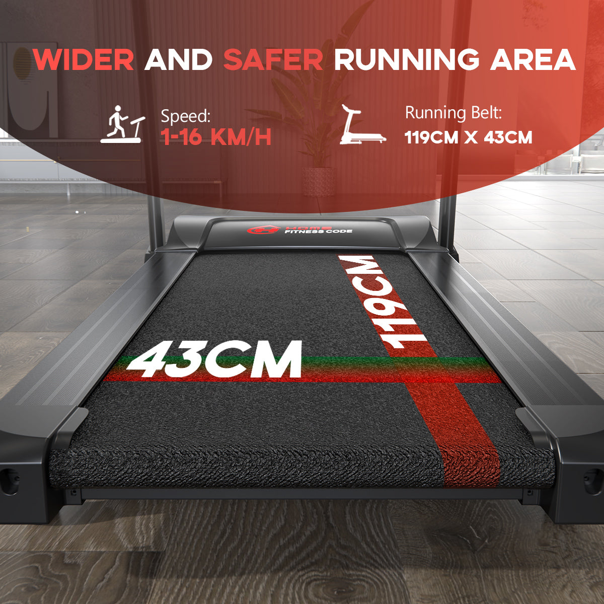 Professional Grade Treadmill with Speeds up to 16 KM/H and 0-15% Automatic Incline Adjustment