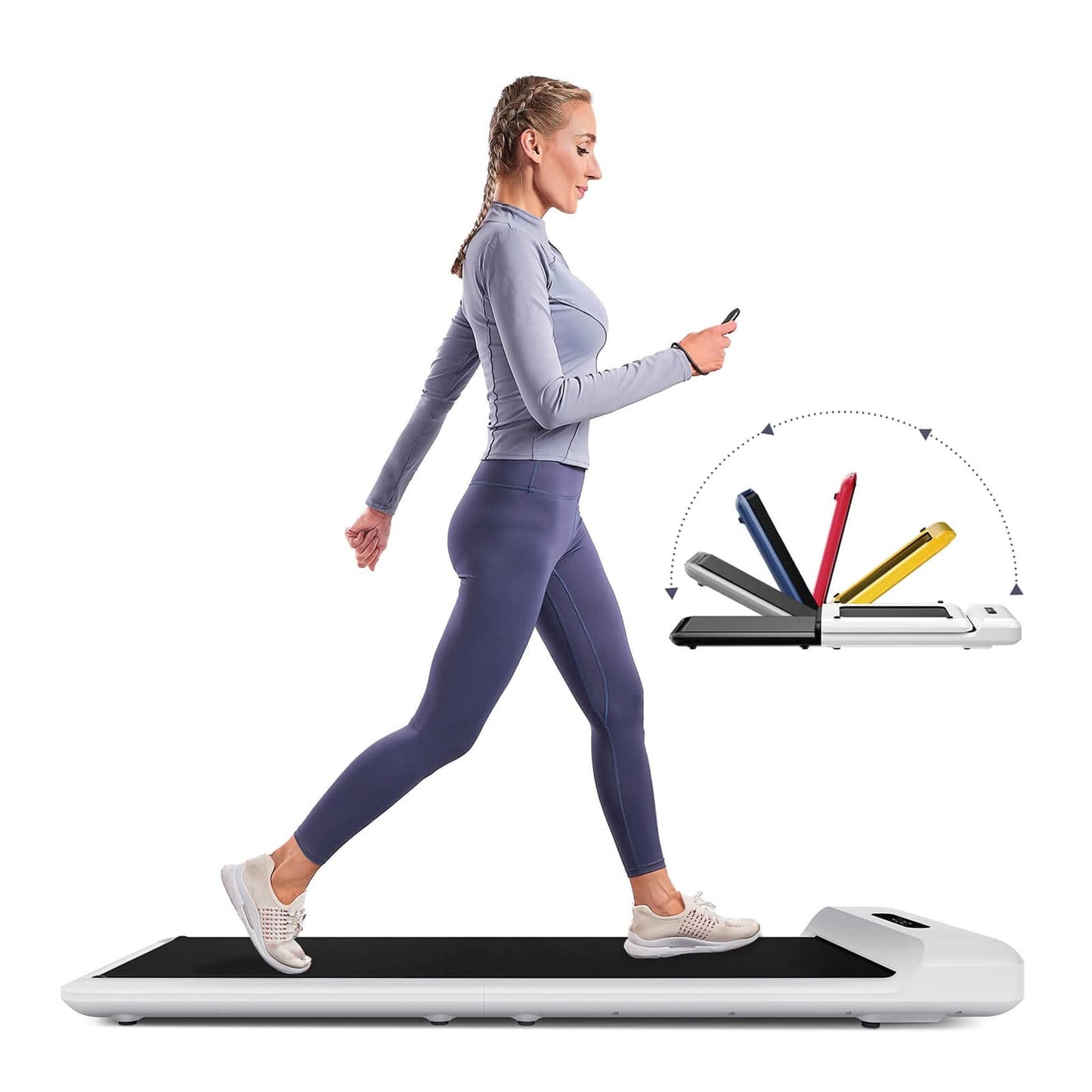 Compact WalkingPad C2: Foldable Treadmill for Easy Walking at 3.72MPH - Supports Up to 220 lbs, Perfect for UK Home Fitness!