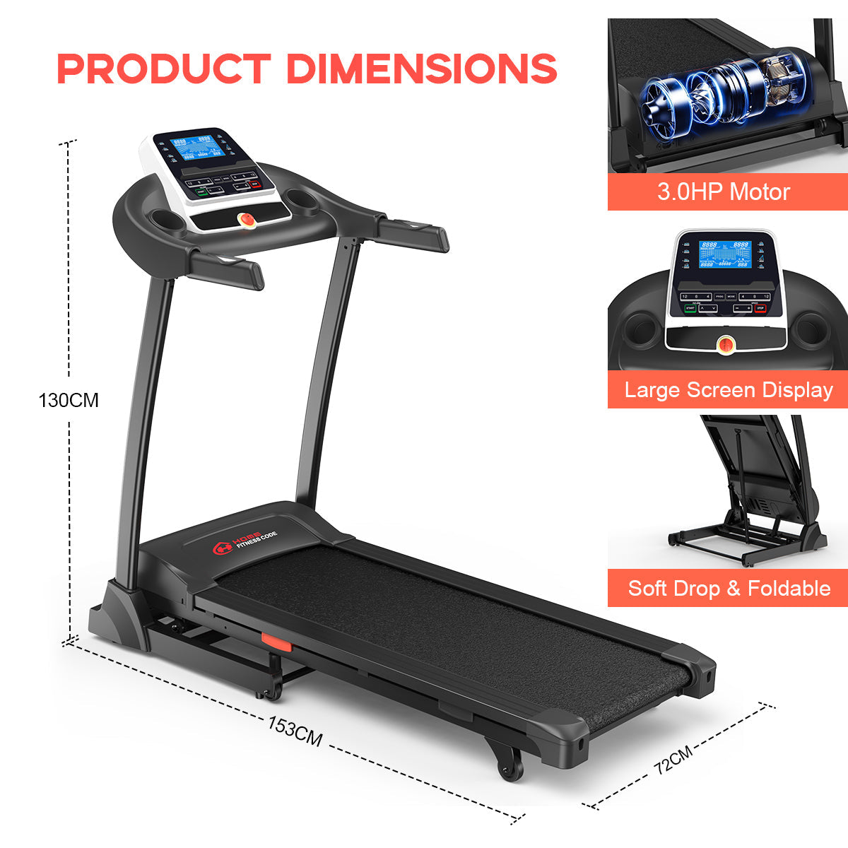 Professional Grade Treadmill with Speeds up to 16 KM/H and 0-15% Automatic Incline Adjustment